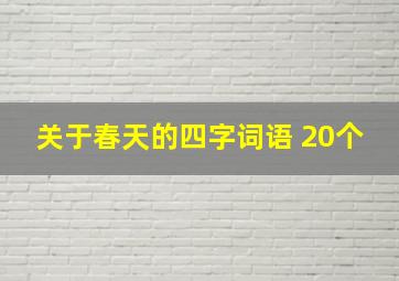 关于春天的四字词语 20个